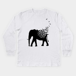 Elephant birds Kids Long Sleeve T-Shirt